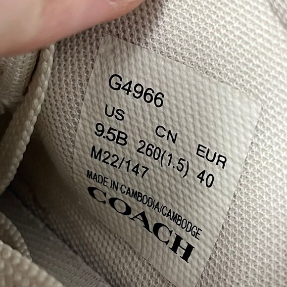 Coach Clip Low Top Lace Up Sneakers Cream White Women’s 9.5 B - Picture 8 of 8